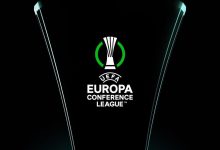 Elegant UEFA Europa League trophy, highlighting the prestigious football competition with a sleek black design and glowing accents.